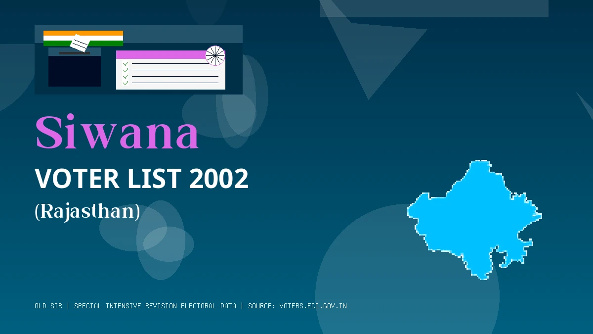 Siwana Voter List 2002 PDF Download Rajasthan