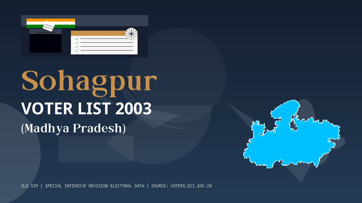 Sohagpur Voter List 2003 PDF Download Madhya Pradesh