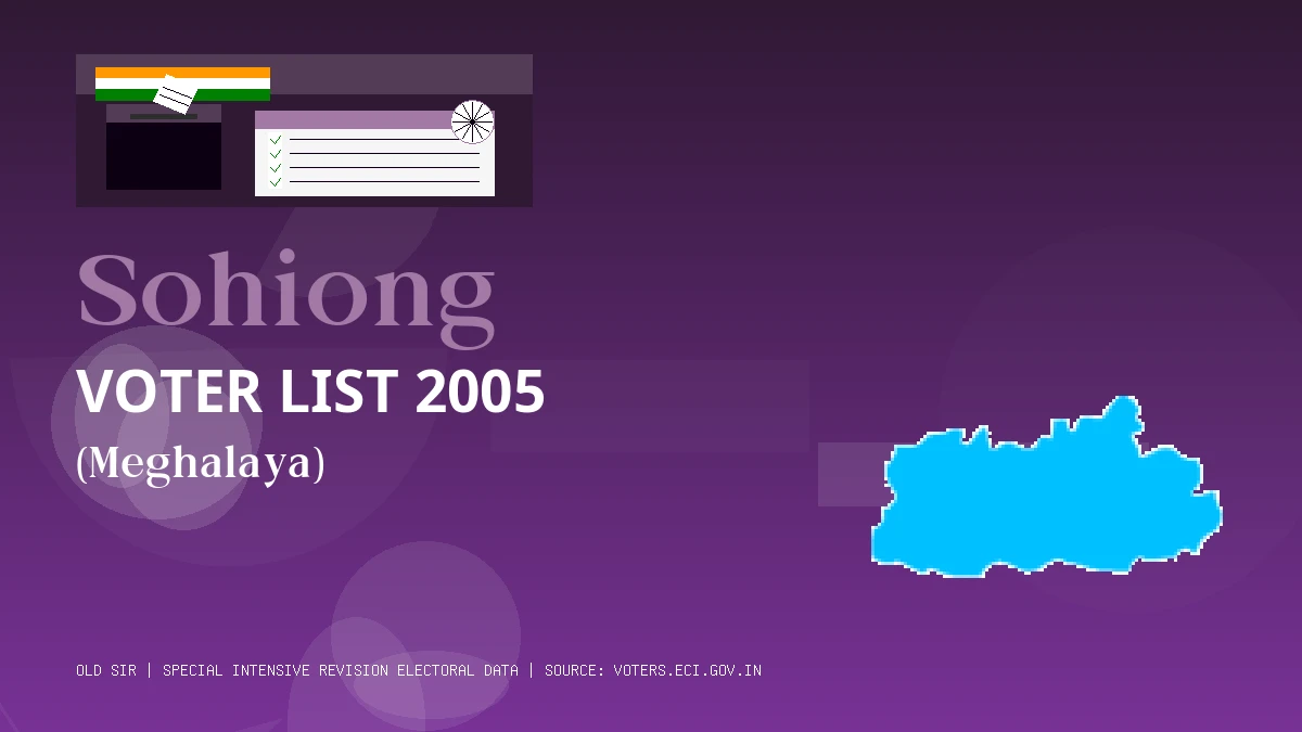 Sohiong Voter List 2005 PDF Download Meghalaya