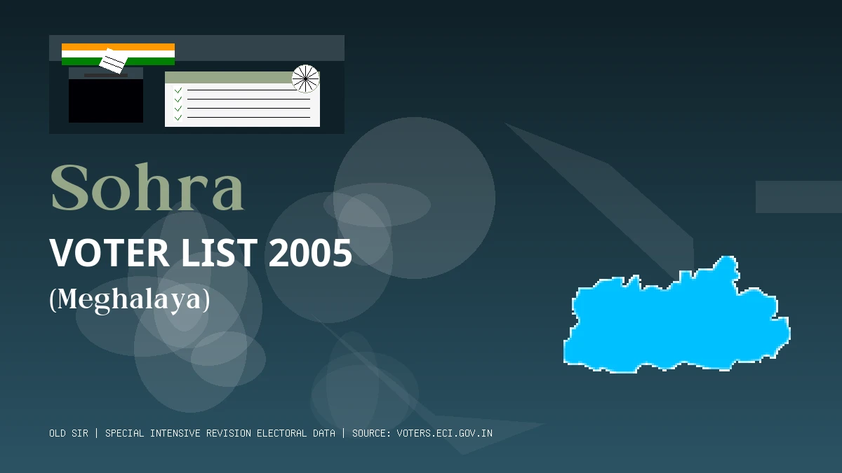 Sohra Voter List 2005 PDF Download Meghalaya
