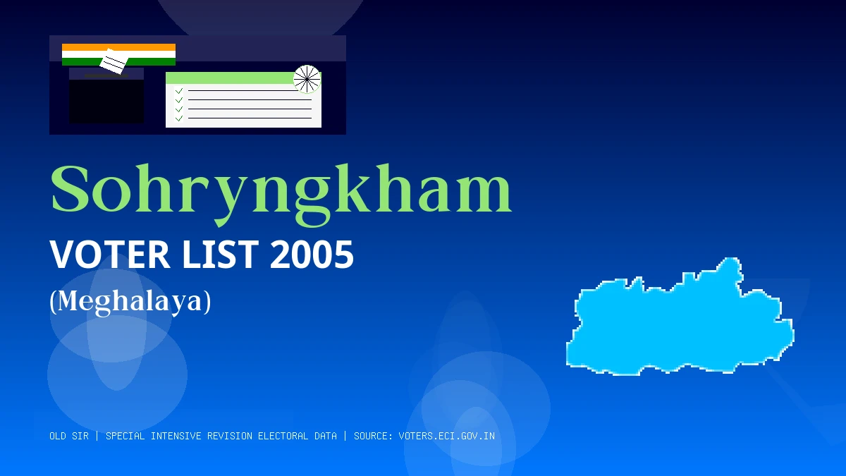 Sohryngkham Voter List 2005 PDF Download Meghalaya