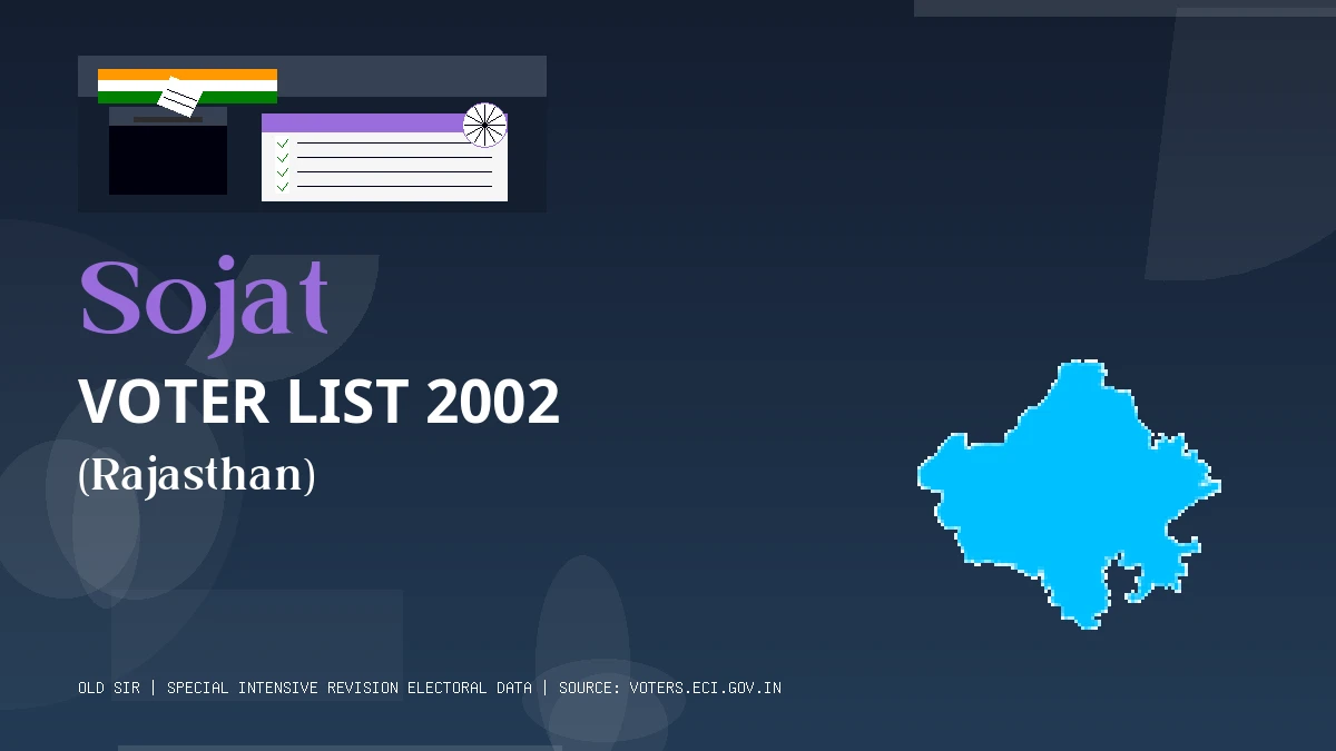 Sojat Voter List 2002 PDF Download Rajasthan