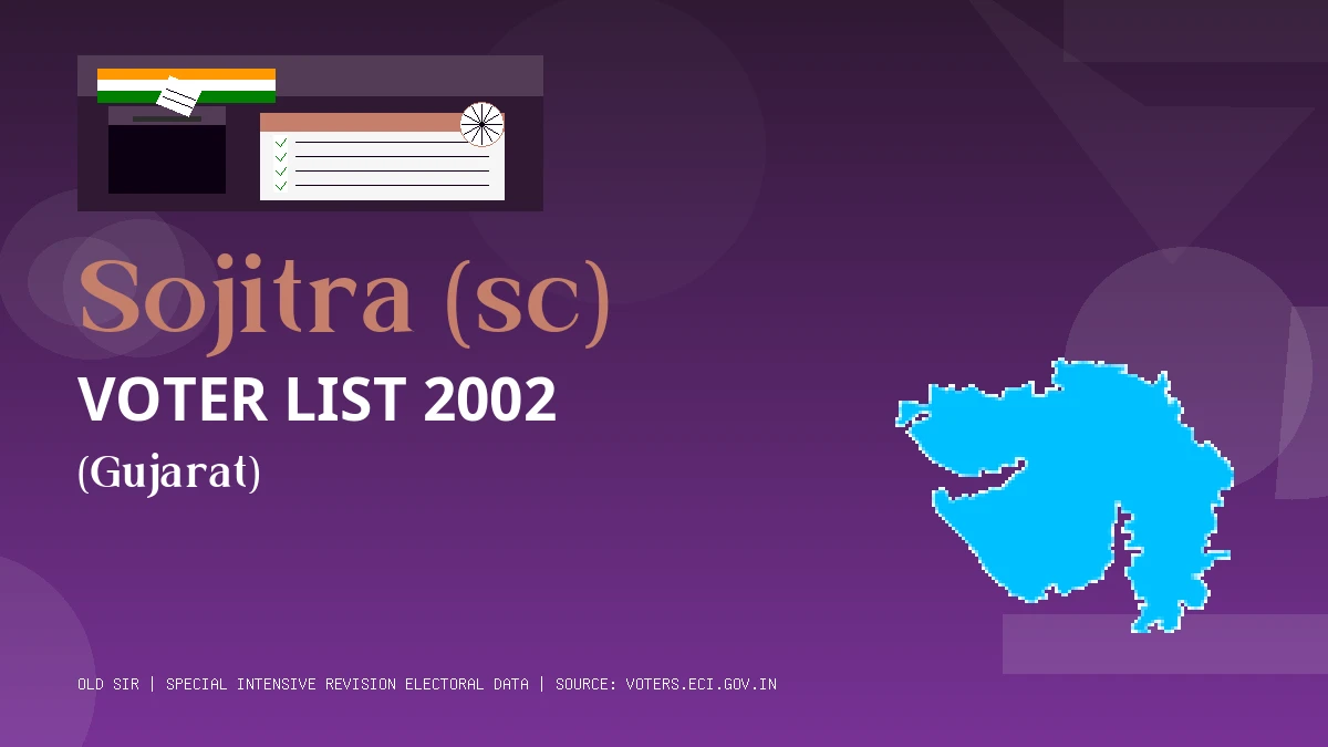 Sojitra (sc) Voter List 2002 PDF Download Gujarat