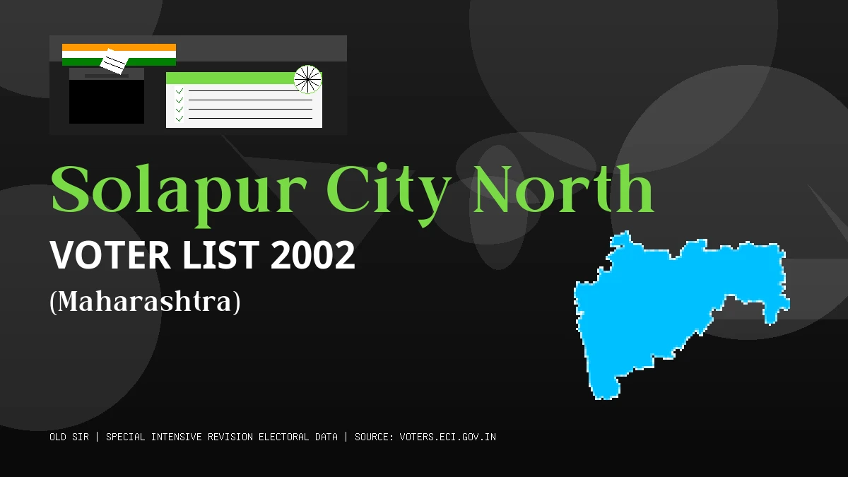 Solapur City North Voter List 2002 PDF Download Maharashtra