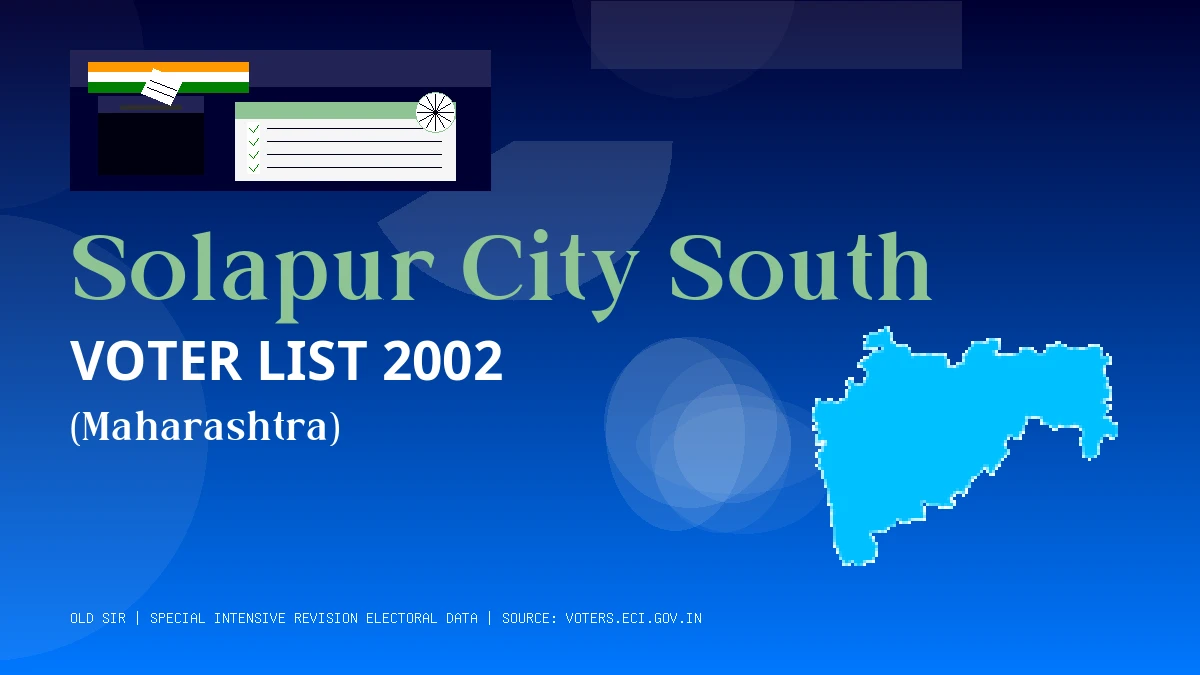Solapur City South Voter List 2002 PDF Download Maharashtra
