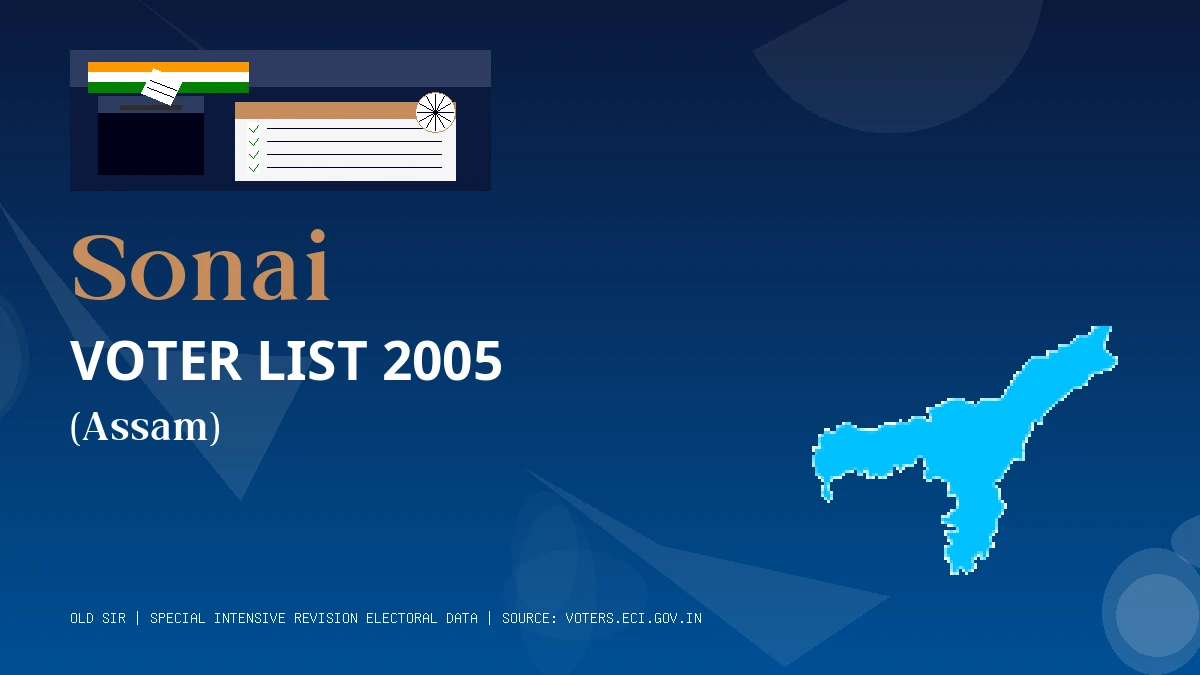 Sonai Voter List 2005 PDF Download Assam