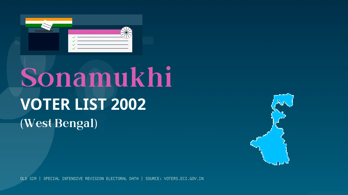 Sonamukhi Voter List 2002 PDF Download West Bengal