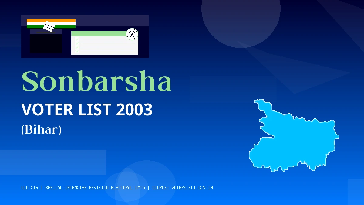 Sonbarsha Voter List 2003 PDF Download Bihar