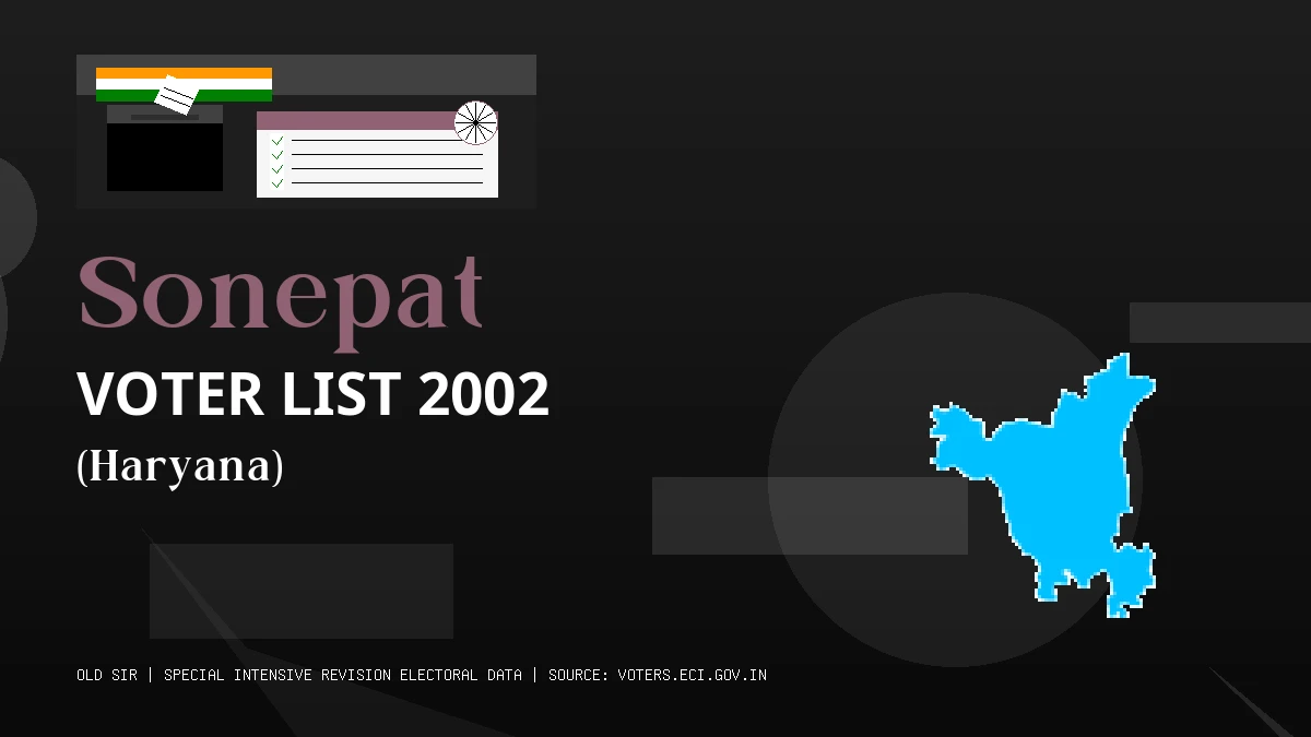 Sonepat Voter List 2002 PDF Download Haryana