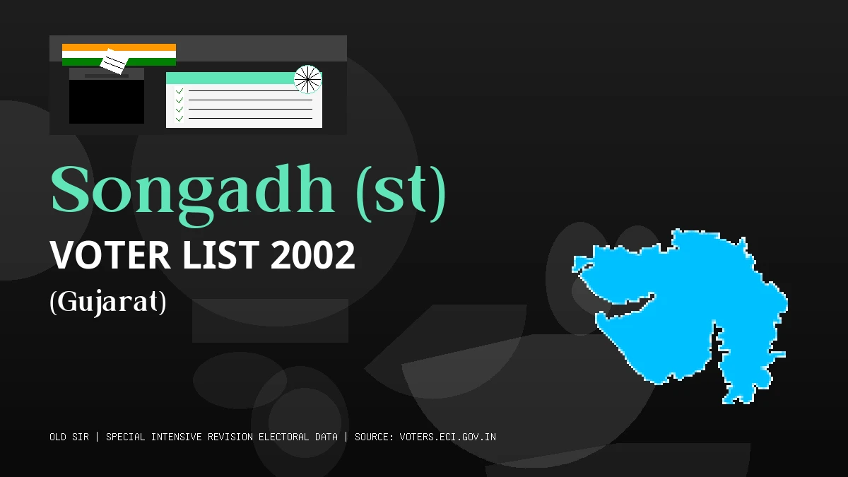 Songadh (st) Voter List 2002 PDF Download Gujarat