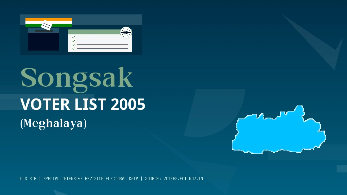 Songsak Voter List 2005 PDF Download Meghalaya