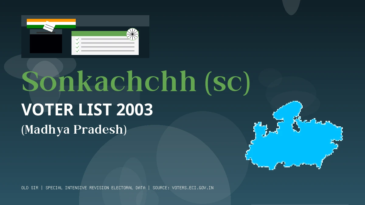 Sonkachchh (sc) Voter List 2003 PDF Download Madhya Pradesh