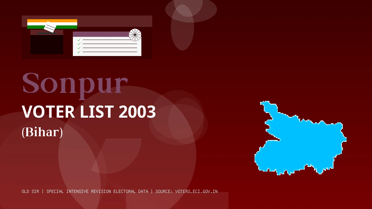 Sonpur Voter List 2003 PDF Download Bihar