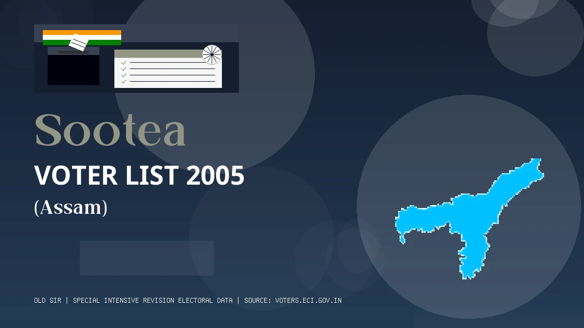 Sootea Voter List 2005 PDF Download Assam