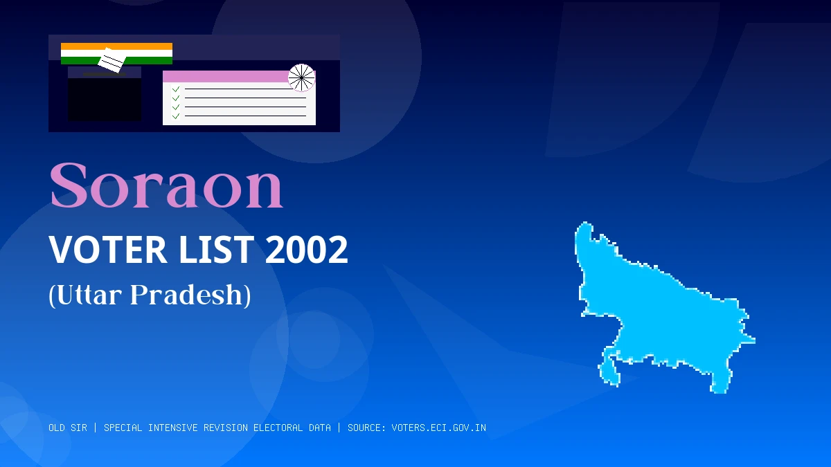Soraon Voter List 2002 PDF Download Uttar Pradesh