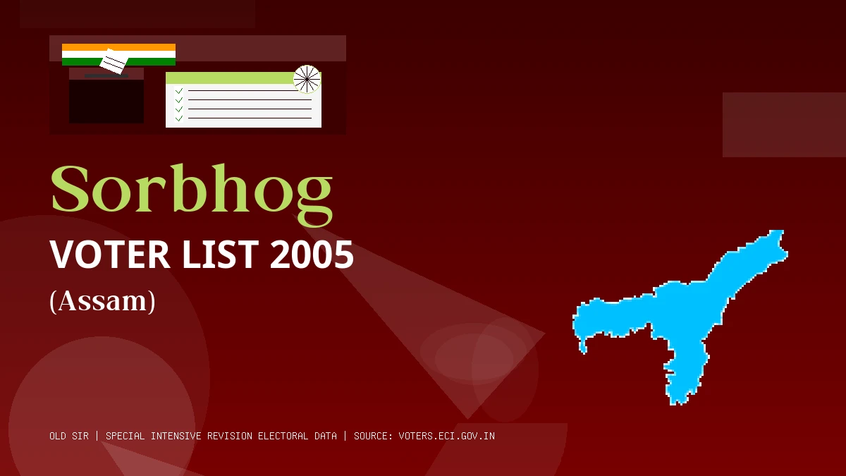 Sorbhog Voter List 2005 PDF Download Assam