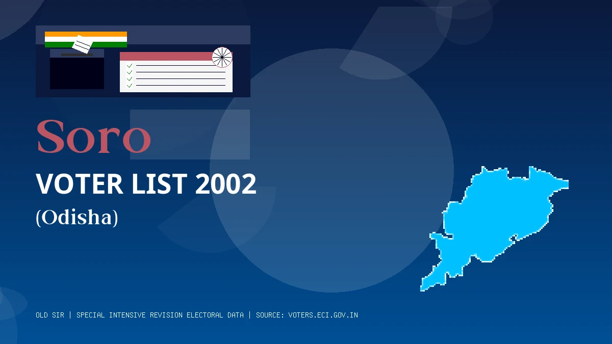 Soro Voter List 2002 PDF Download Odisha