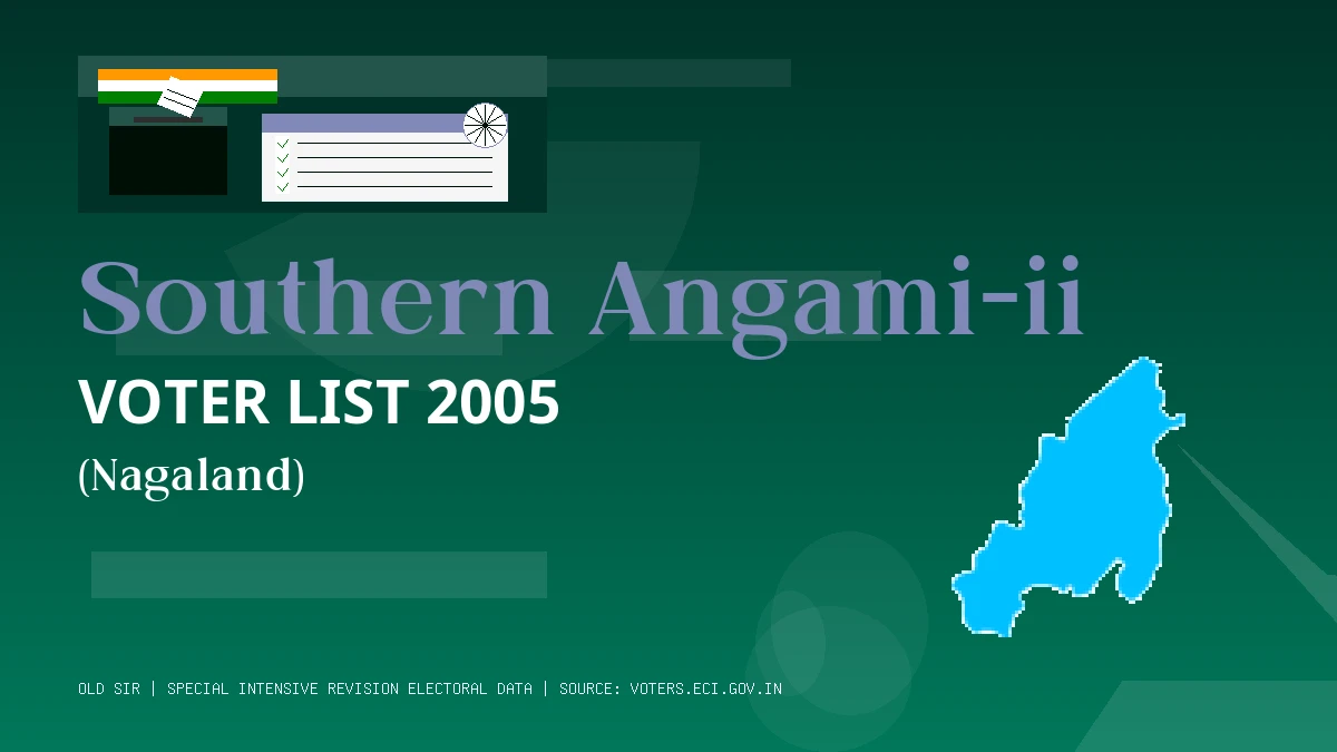Southern Angami-ii Voter List 2005 PDF Download Nagaland