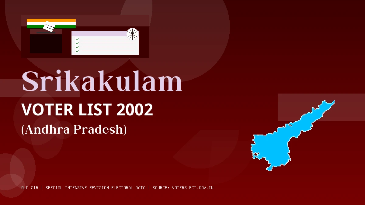 Srikakulam Voter List 2002 PDF Download Andhra Pradesh