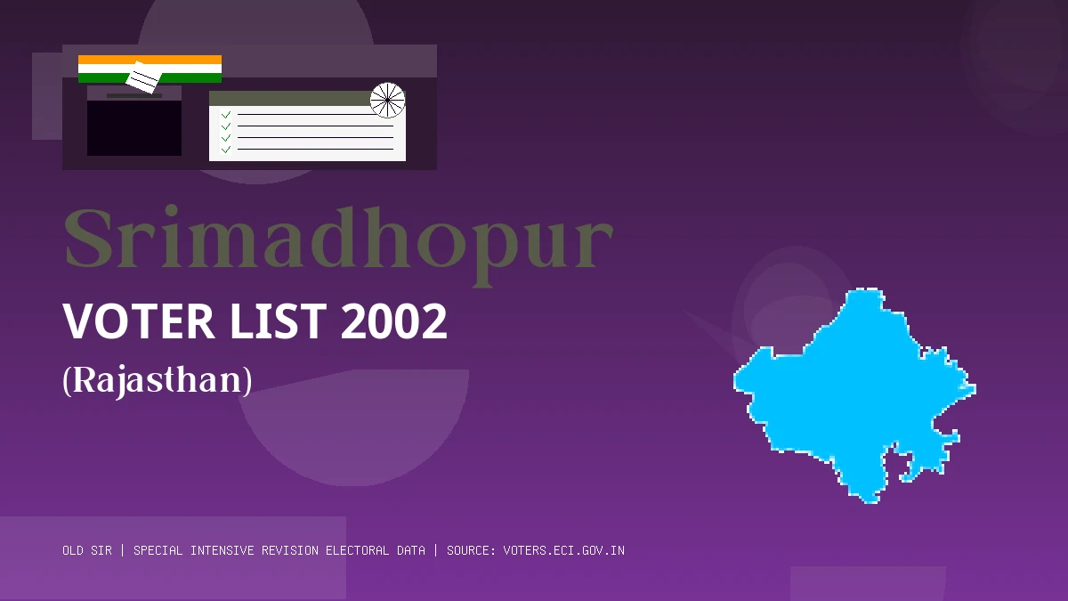Srimadhopur Voter List 2002 PDF Download Rajasthan