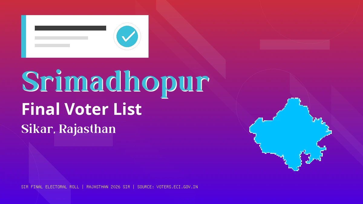 Srimadhopur Final Voter List Rajasthan
