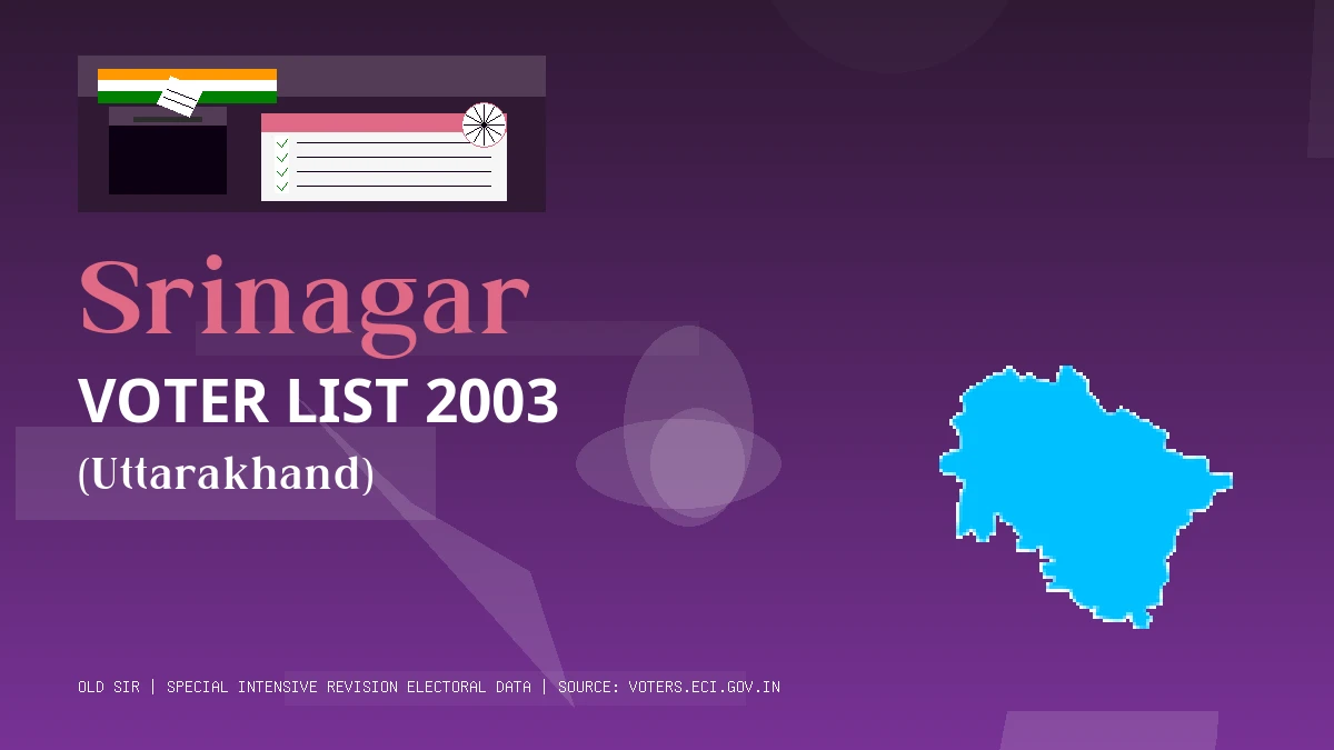 Srinagar Voter List 2003 PDF Download Uttarakhand