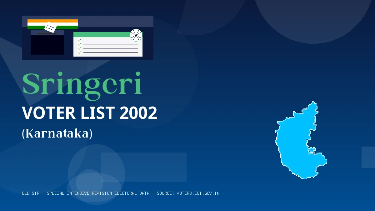 Sringeri Voter List 2002 PDF Download Karnataka