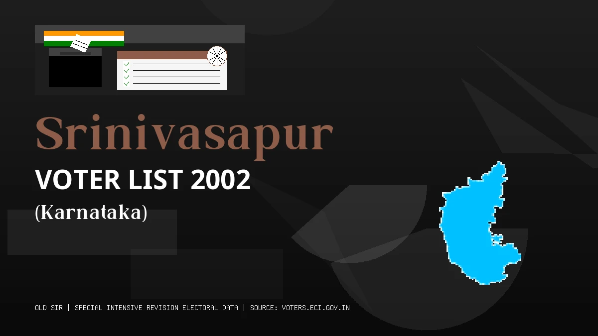 Srinivasapur Voter List 2002 PDF Download Karnataka