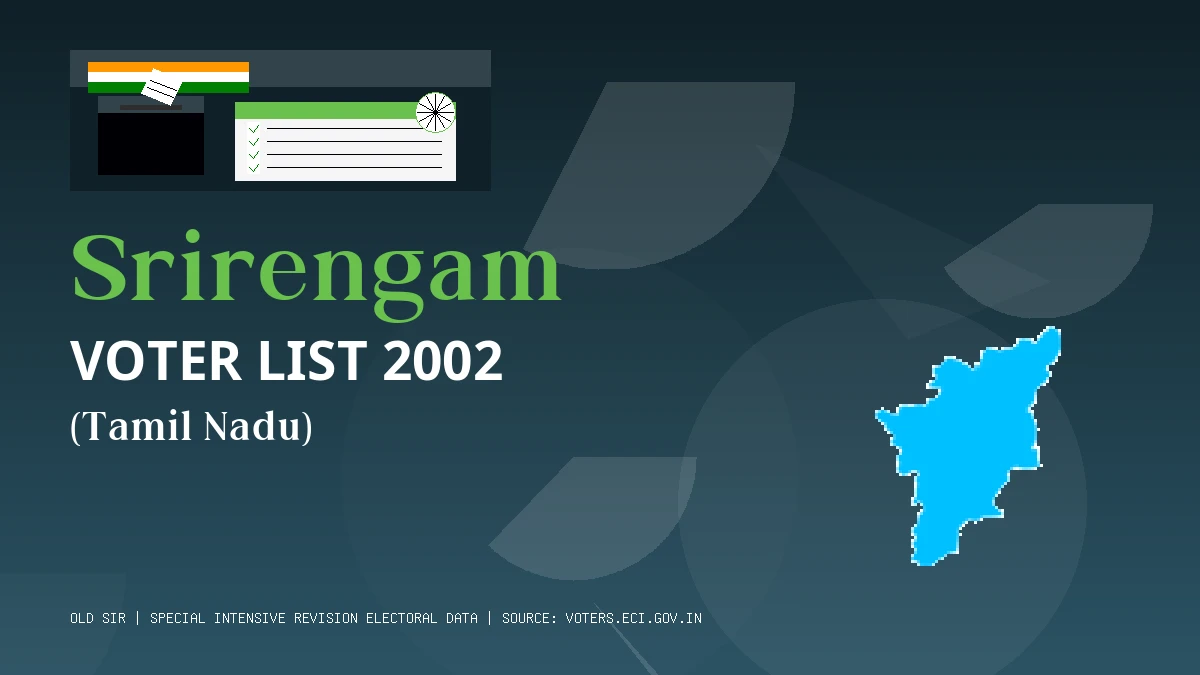 Srirengam Voter List 2002 PDF Download Tamil Nadu