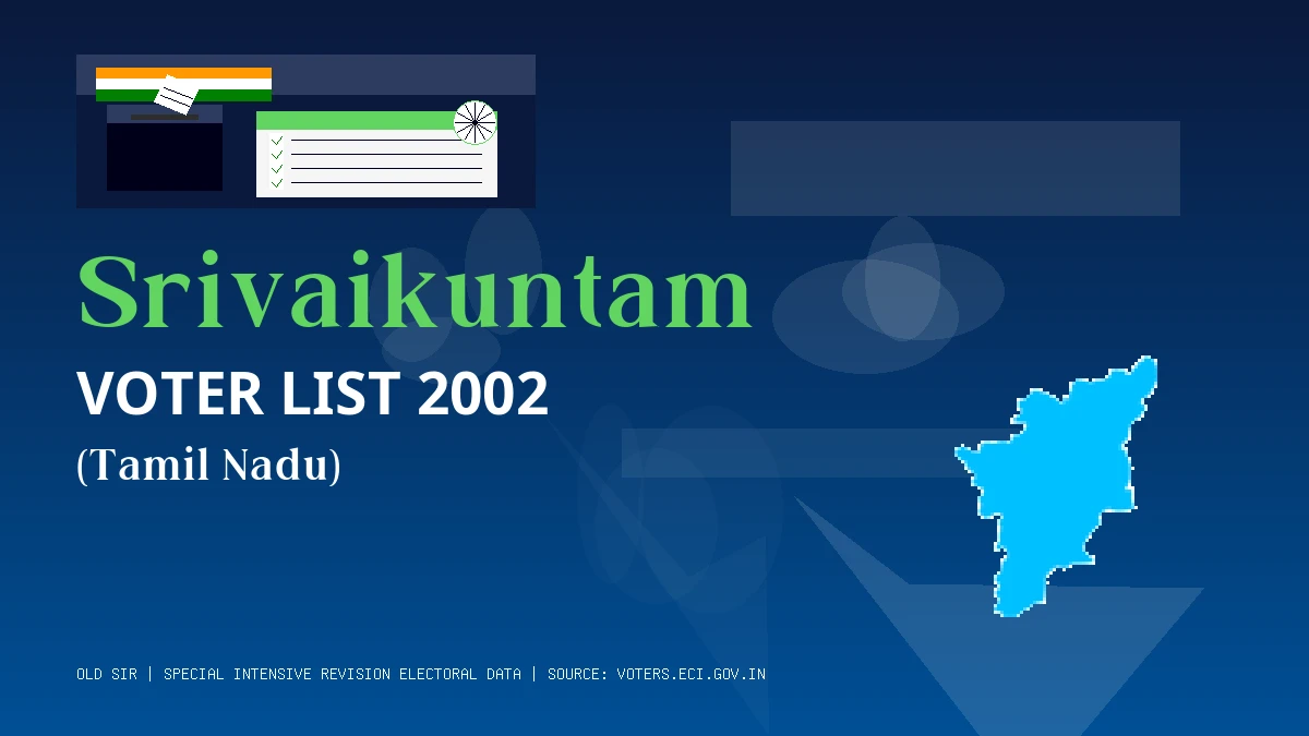 Srivaikuntam Voter List 2002 PDF Download Tamil Nadu