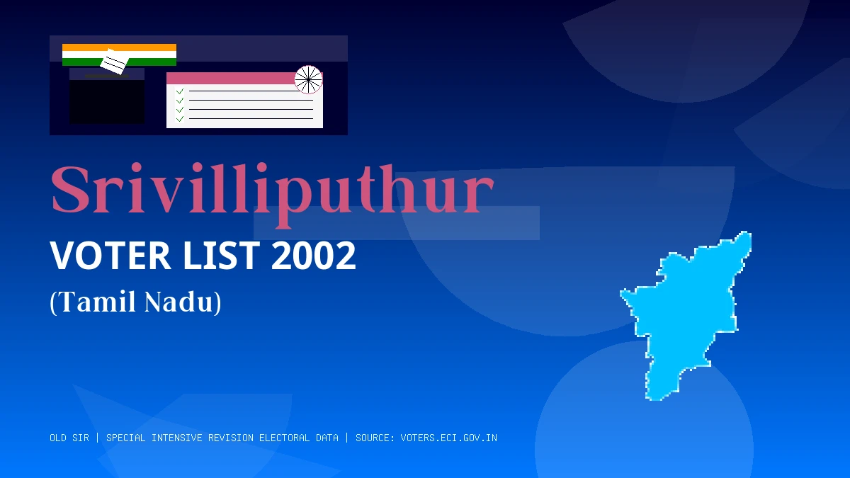 Srivilliputhur Voter List 2002 PDF Download Tamil Nadu
