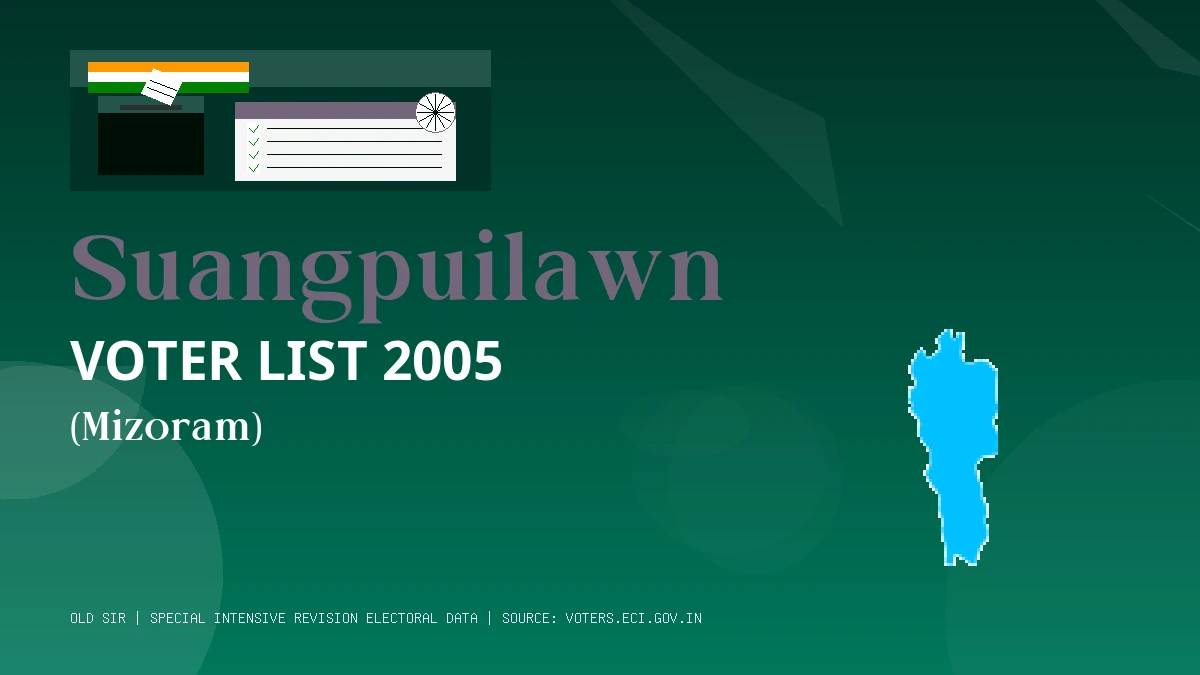 Suangpuilawn Voter List 2005 PDF Download Mizoram