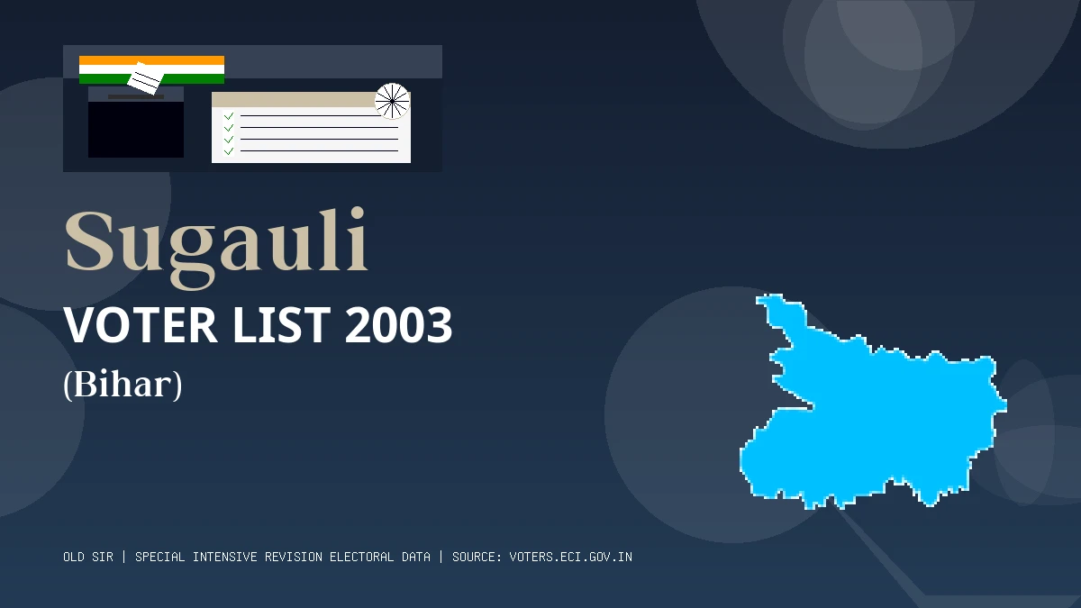 Sugauli Voter List 2003 PDF Download Bihar
