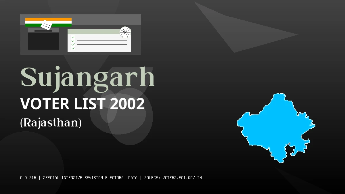 Sujangarh Voter List 2002 PDF Download Rajasthan