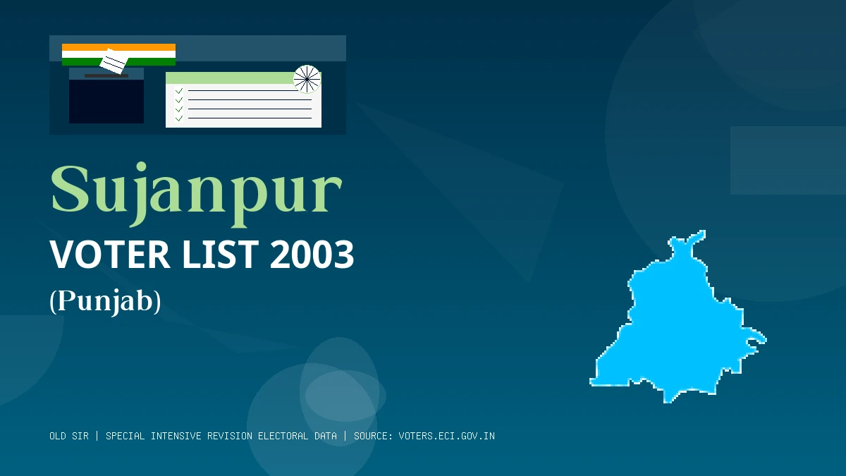 Sujanpur Voter List 2003 PDF Download Punjab