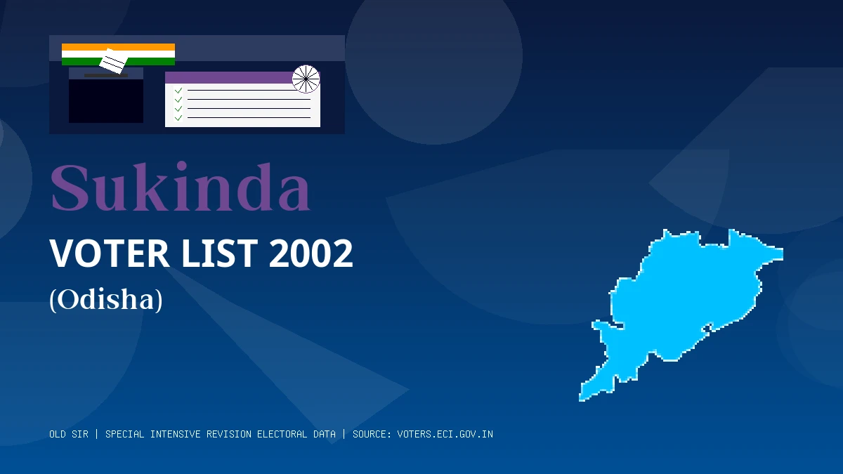 Sukinda Voter List 2002 PDF Download Odisha