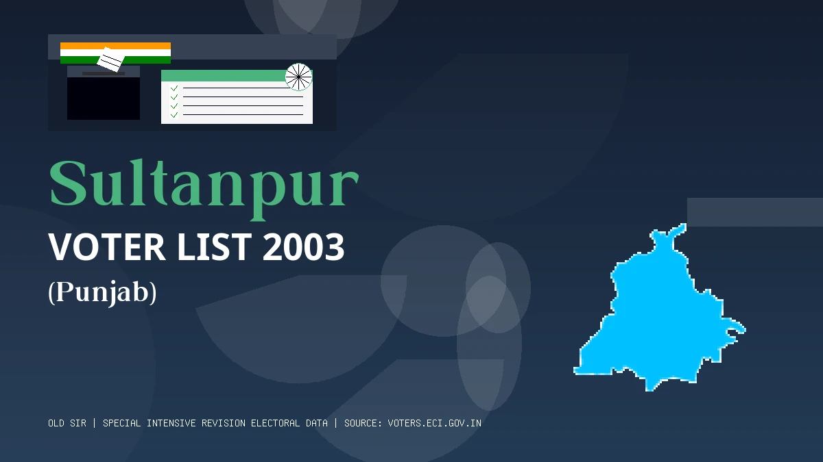 Sultanpur Voter List 2003 PDF Download Punjab