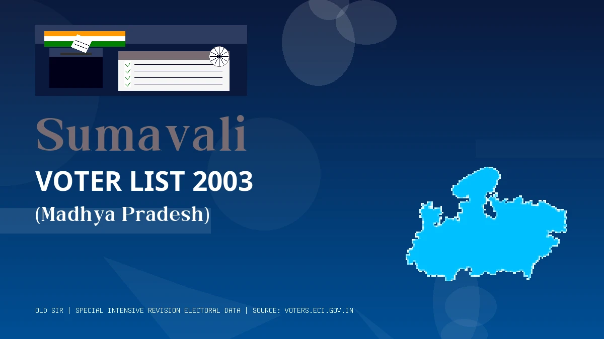 Sumavali Voter List 2003 PDF Download Madhya Pradesh