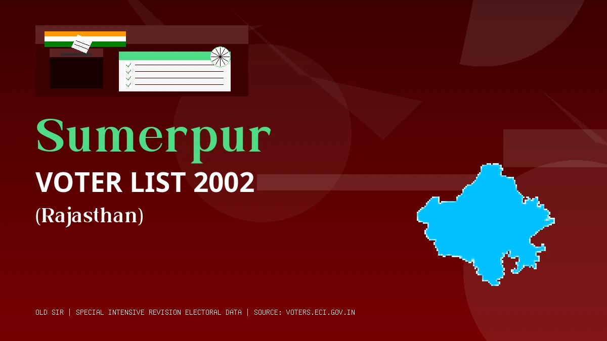 Sumerpur Voter List 2002 PDF Download Rajasthan