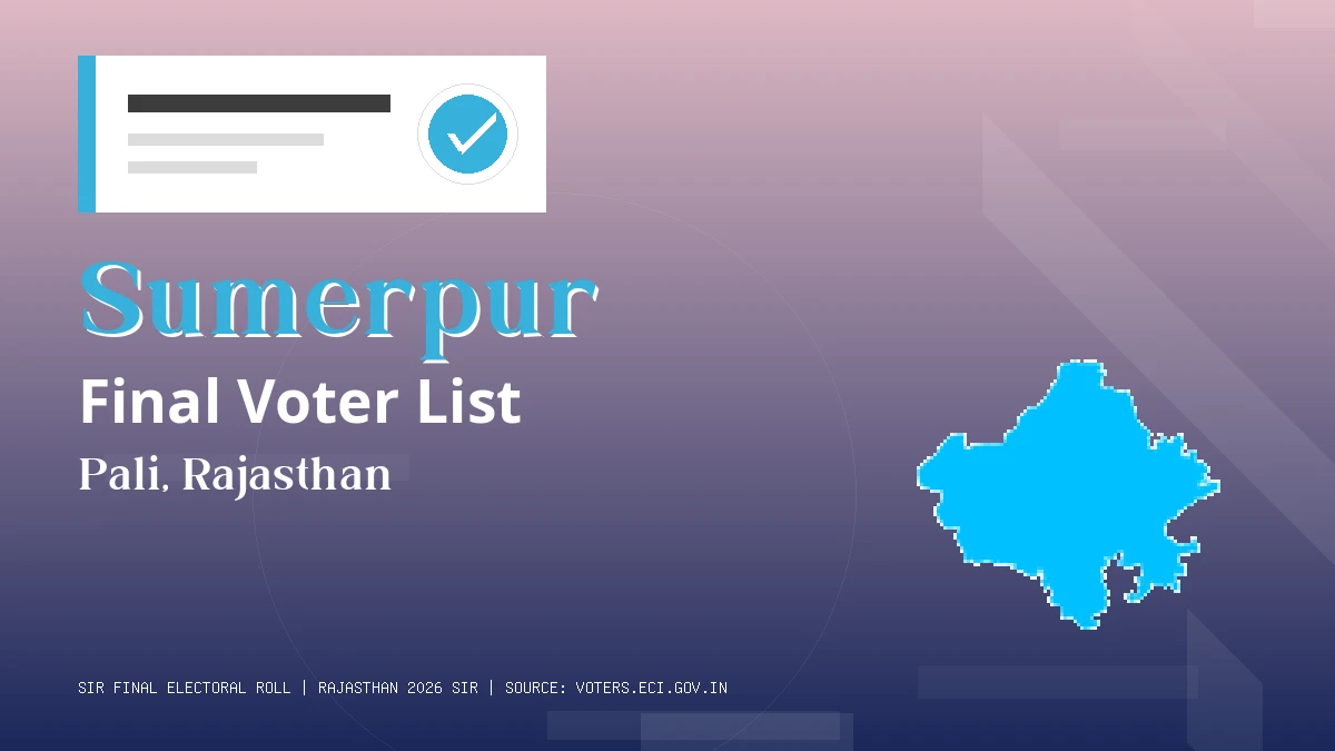 Sumerpur Final Voter List Rajasthan