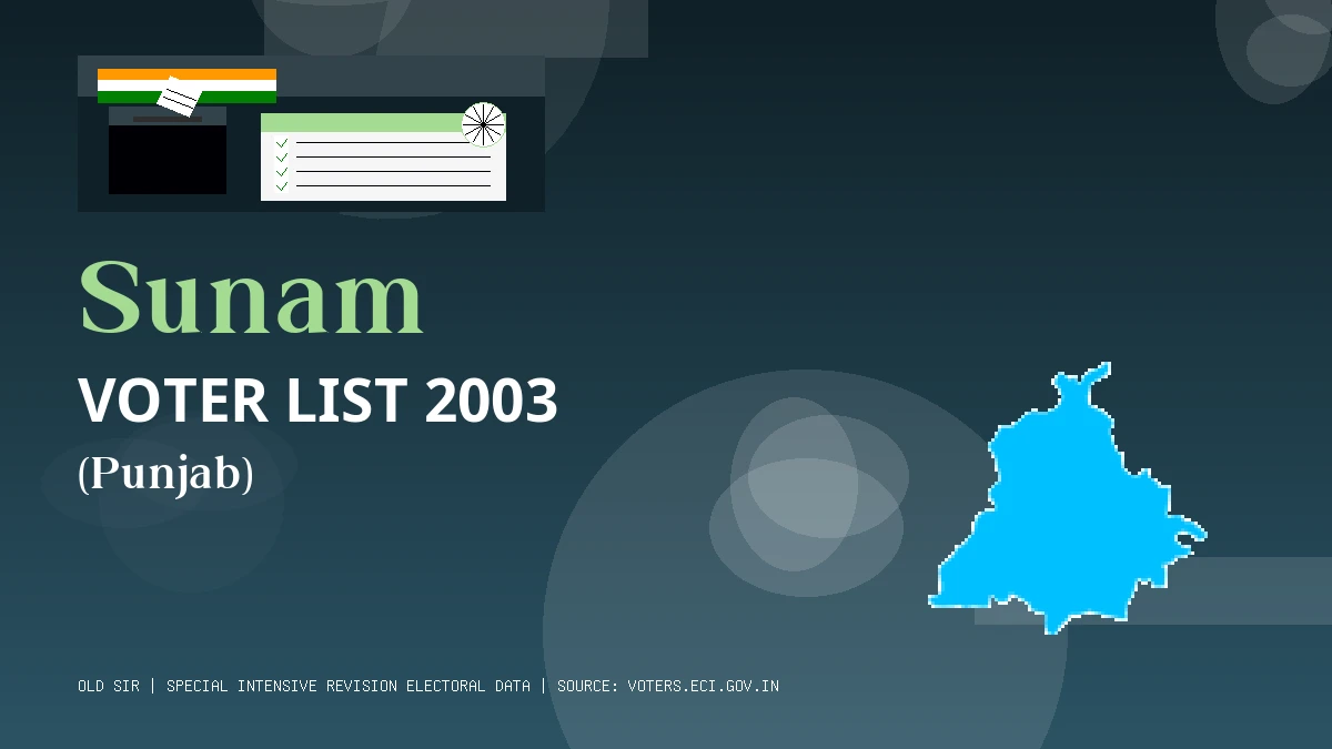 Sunam Voter List 2003 PDF Download Punjab
