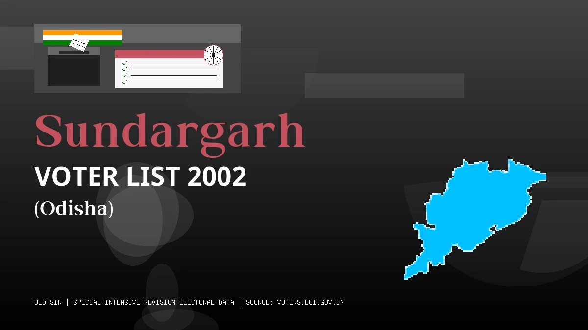 Sundargarh Voter List 2002 PDF Download Odisha