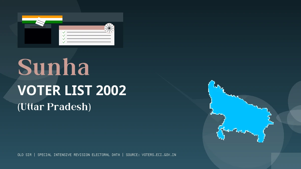 Sunha Voter List 2002 PDF Download Uttar Pradesh