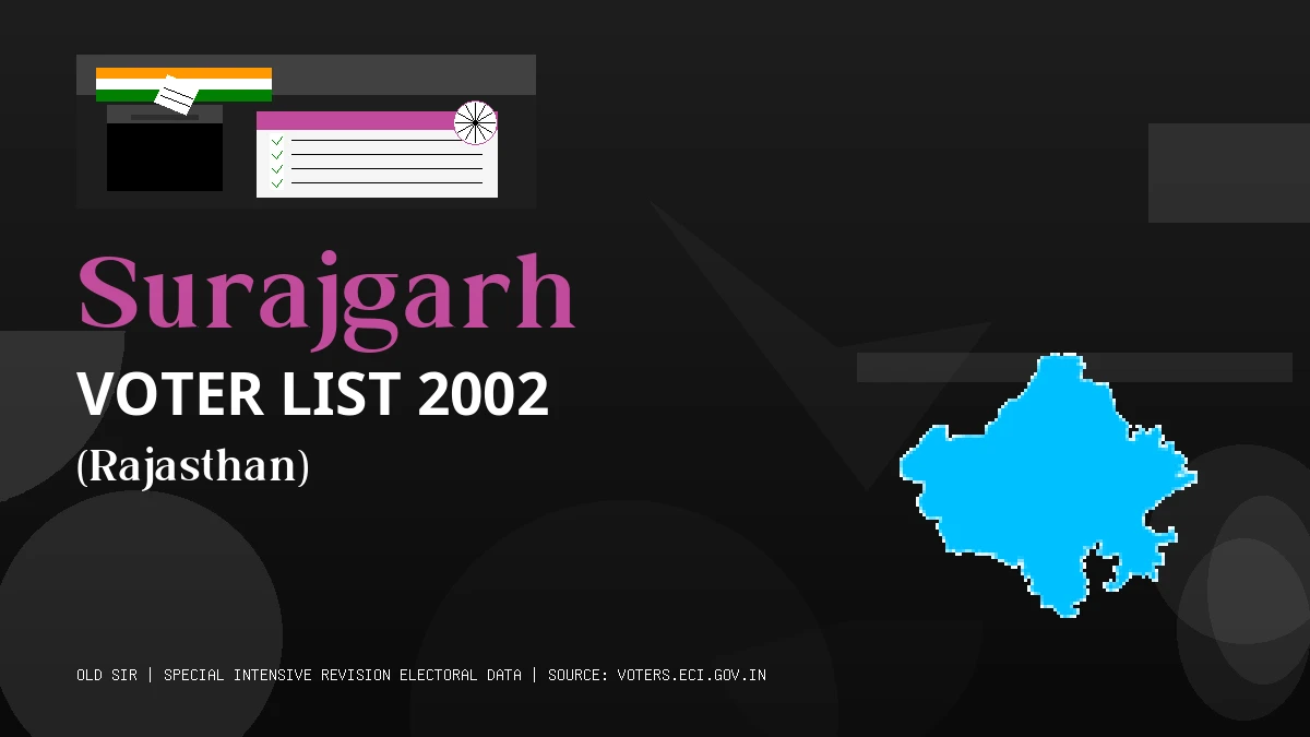 Surajgarh Voter List 2002 PDF Download Rajasthan