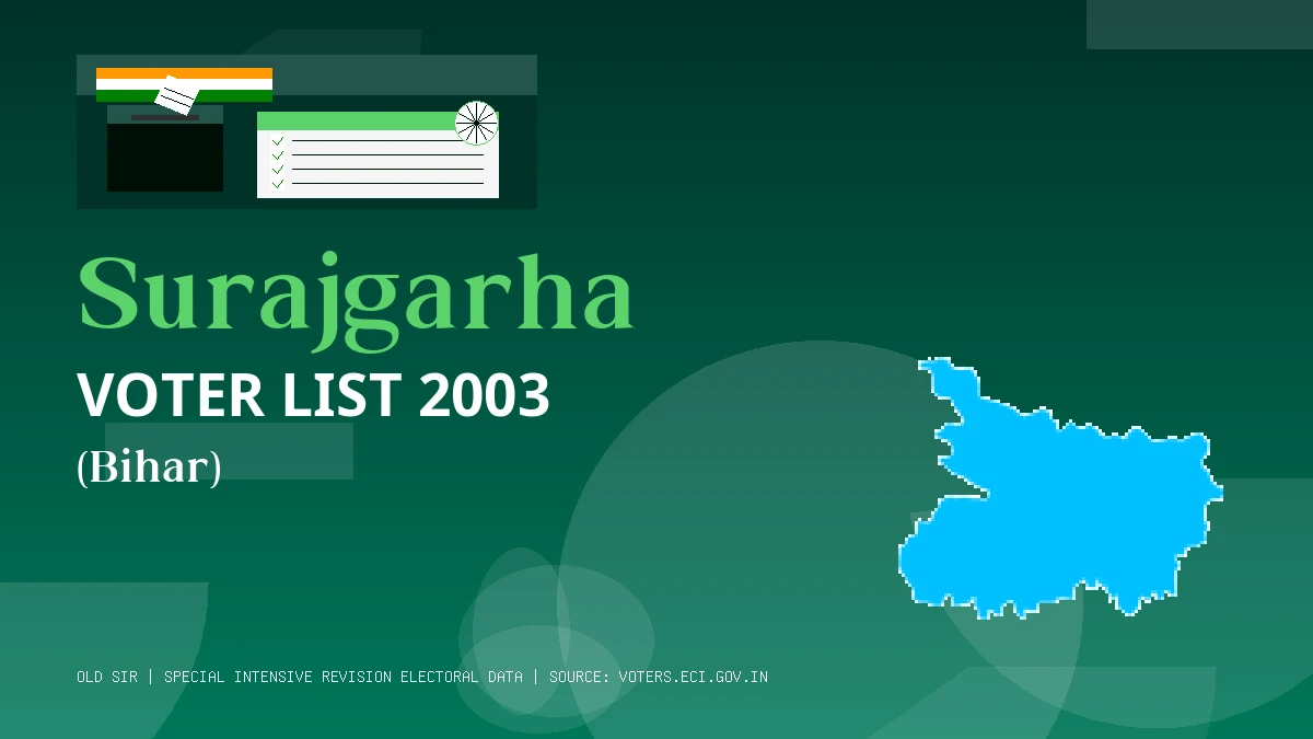 Surajgarha Voter List 2003 PDF Download Bihar
