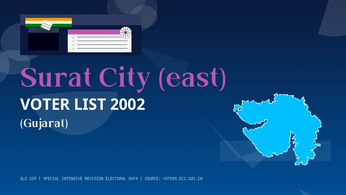 Surat City (east) Voter List 2002 PDF Download Gujarat