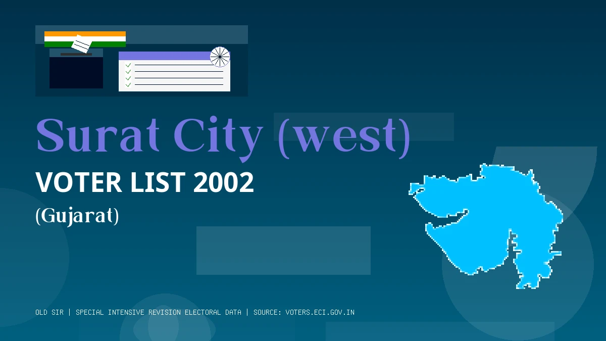 Surat City (west) Voter List 2002 PDF Download Gujarat