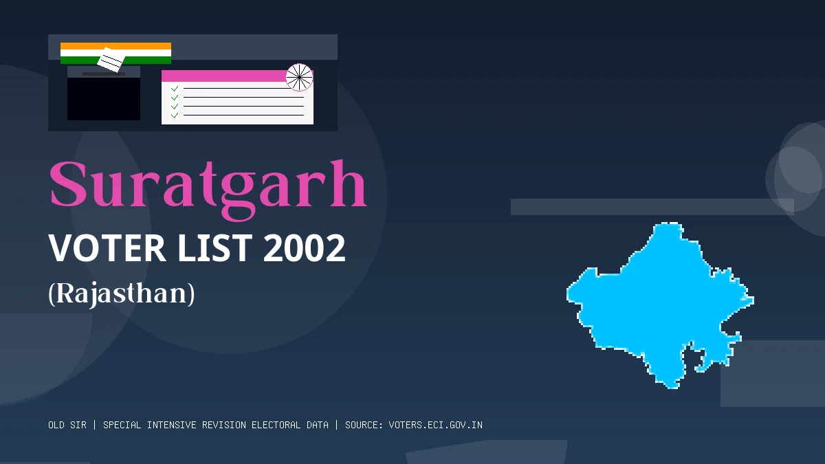 Suratgarh Voter List 2002 PDF Download Rajasthan