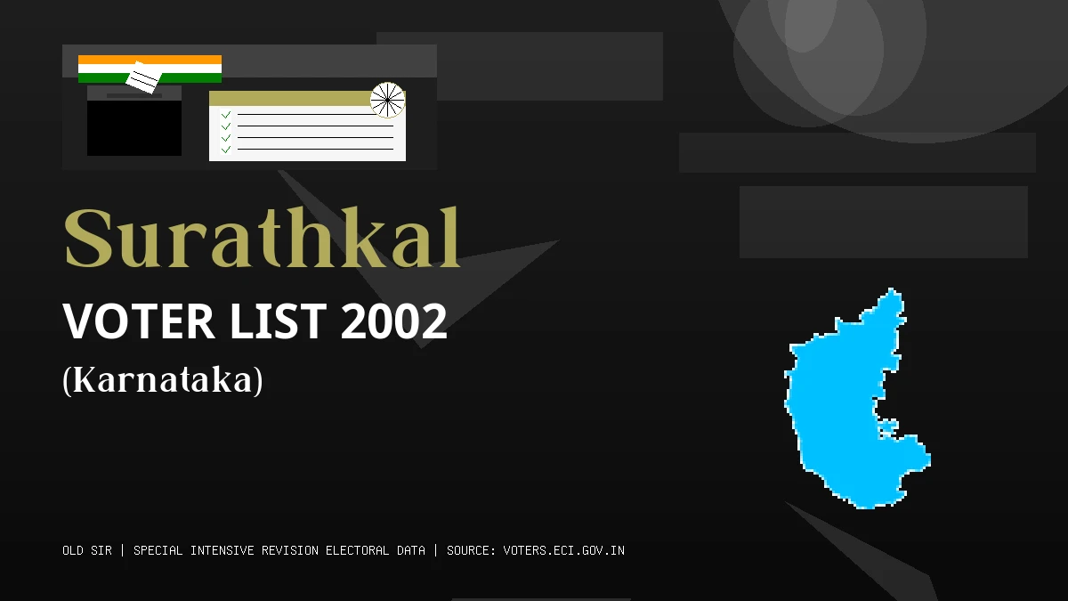 Surathkal Voter List 2002 PDF Download Karnataka