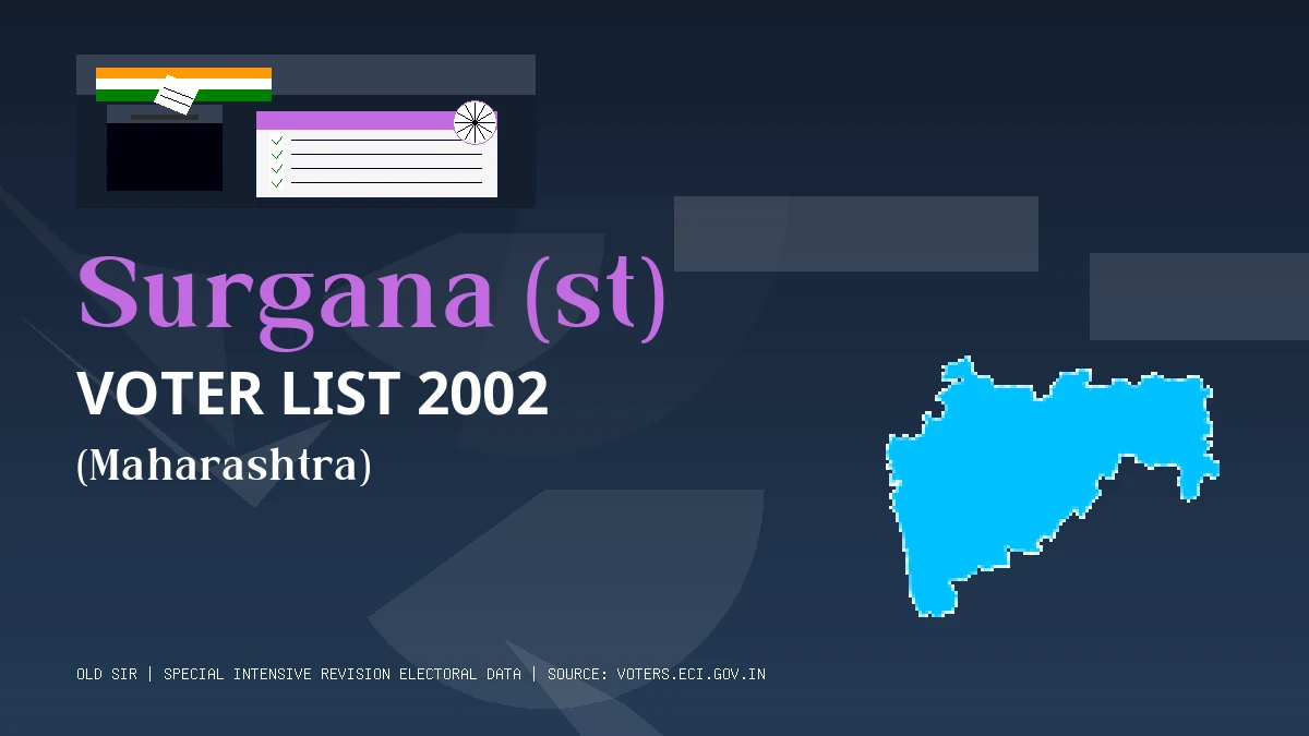 Surgana (st) Voter List 2002 PDF Download Maharashtra